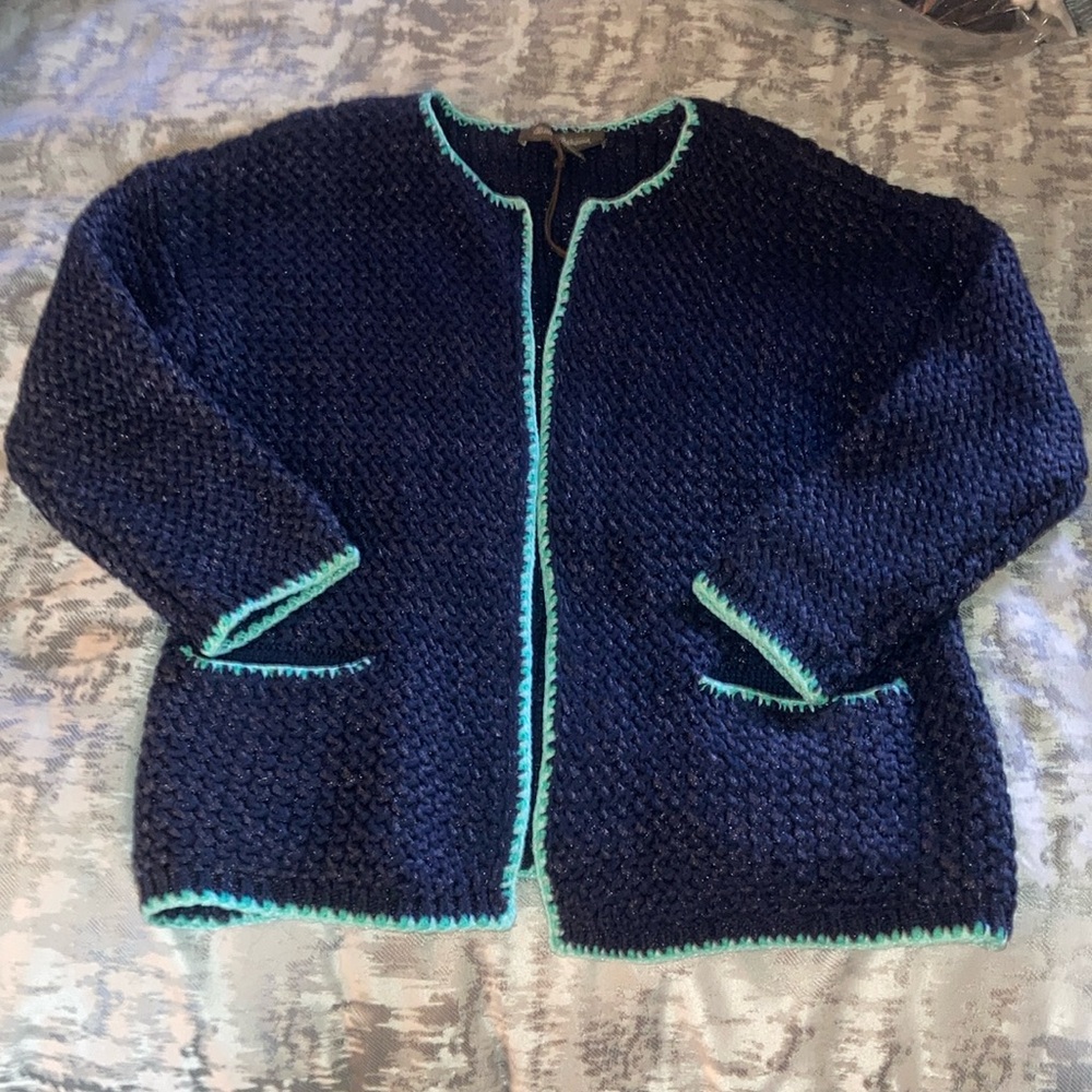 Tommy Bahama Womens cardigan sweater Deep Blue NWT sz S